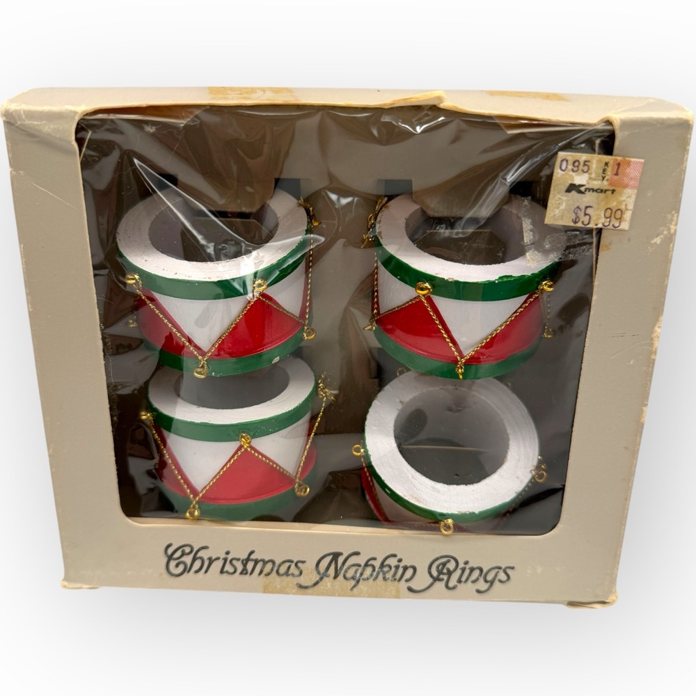 Festive Drum Napkin Rings -‎ Set of 4